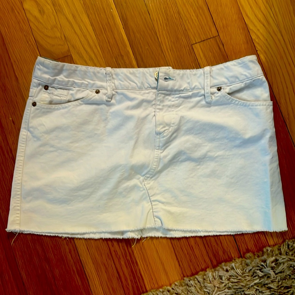 American Eagle White Demin Mini Skirt